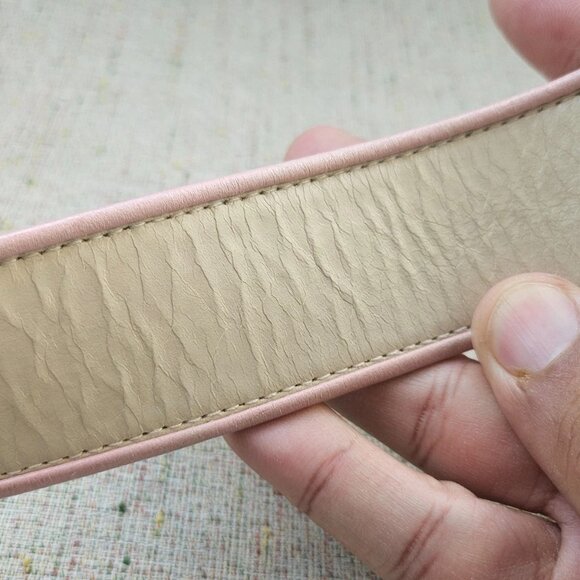 Vintage Cynthia Rowley Ladies Belt Genuine Leather Tan/pink Waistband Size 30 in - Picture 12 of 12
